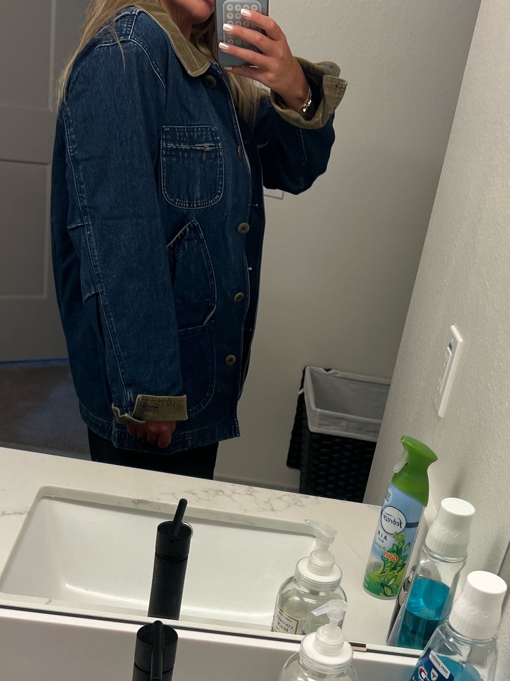 Women’s L.L. Bean 90’s vintage Blue Denim Barn Jacket lined size small - Picture 11 of 12